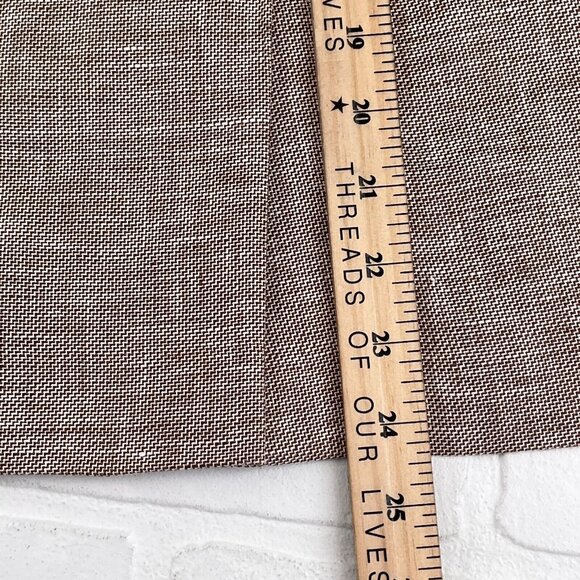 Kasper Skirt Women 10 Brown White Woven Linen Lined Straight Zip Career NWT - Picture 7 of 8